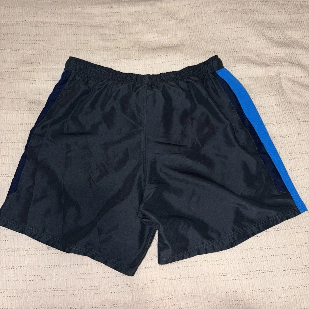 Nike‎ Mens Swim Trunks Shorts XXL Black Blue Lined Athletic Beach Swimwear